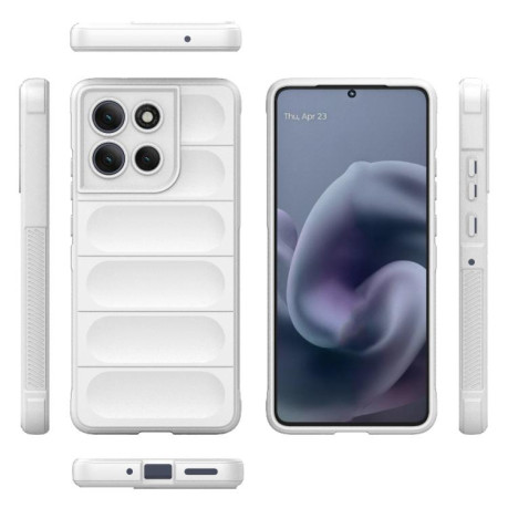 Силиконовый чехол Magic Flannel на Motorola Moto G86 Power - белый