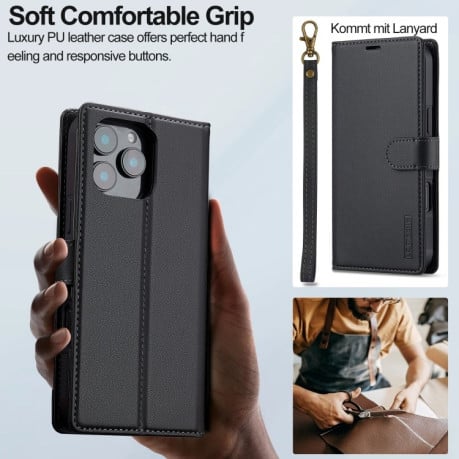 Чохол-книжка LCIMEEKE L2 Series Detachable Magsafe для iPhone 16 Pro - чорний