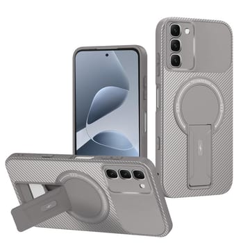 Противоударный чехол Carbon Fiber Texture (MagSafe) на Infinix Hot 70 5G — серый