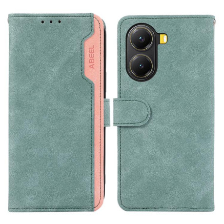 Чехол-книжка ABEEL Color Block Magnetic RFID Leather на Xiaomi Poco X7 Pro - коричневый