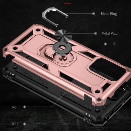 Противоударный чехол HMC 360 Degree Rotating Holder на Xiaomi Redmi 10 - розовое золото