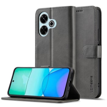 Чехол книжка LCIMEEKE Calf Texture на  Redmi 13 4G - серый