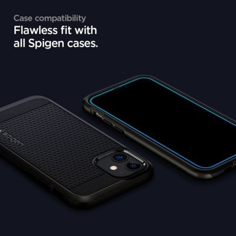 Комплект захисного скла Spigen Alm Glass Fc для iPhone 12/12 Pro Black