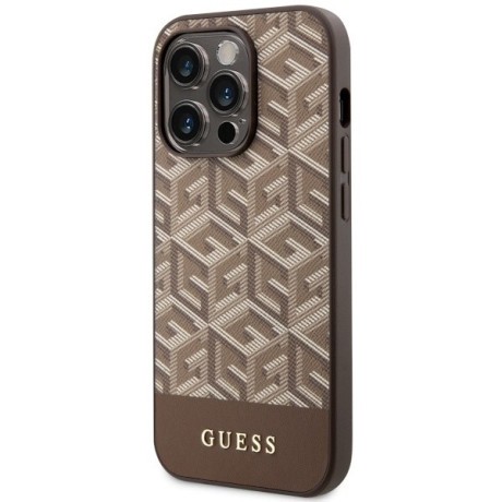 Оригинальный чехол Guess GCube Stripes MagSafe для iPhone 14 Pro Max -  brown