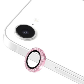 Защитное стекло ENKAY Hat-Prince Glitter Rear Camera Lens Aluminium для iPhone 16e - розовое