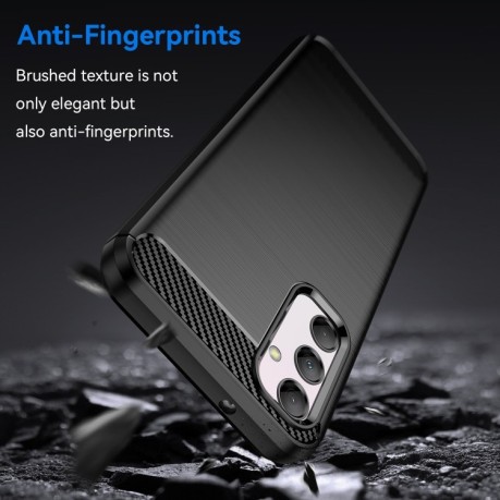 Чехол Brushed Texture Carbon Fiber для Samsung Galaxy M14 5G - черный