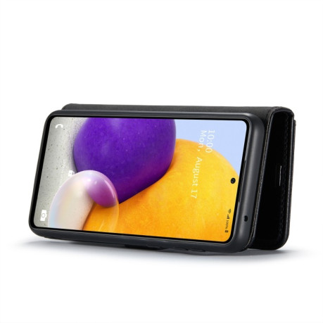 Кожаный чехол-книжка DG.MING Crazy Horse Texture на Samsung Galaxy A73 5G - черный