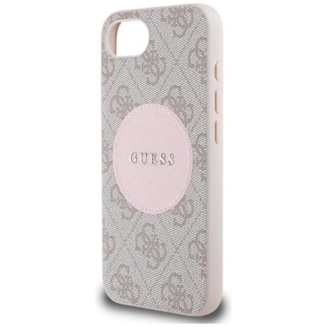 Оригинальный чехол Guess 4G Circle Classic MagSafe для iPhone 16e - Pink