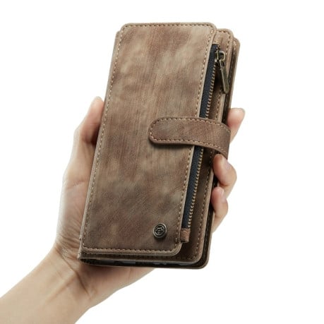 Шкіряний чохол-гаманець CaseMe-C30 для Samsung Galaxy A13 4G - коричневий