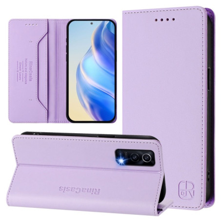 Чехол-книжка RC01 Dual-Folded Magnetic Suction RFID Leather на Vivo Y72 5G / iQOO Z3 / Y52 5G - фиолетовый