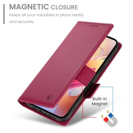 Чохол-книжка Side Buckle Magnetic Frosted Leather  для Samsung Galaxy A26 5G - винно-червоний