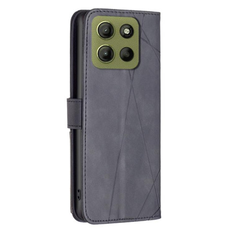 Чехол-книжка Rhombus Texture для Motorola Moto G15 - черный