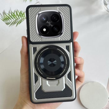 Ударозахисний чохол Armor Rotating Holder MagSafe на Xiaomi Redmi Note 14 Pro 4G Global - сірий