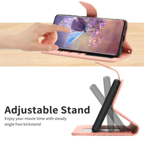 Чохол-книжка Embossed Butterfly для Xiaomi Redmi Note 14 Pro 4G - рожевий
