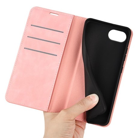 Чохол-книжка Retro Skin Feel Business Magnetic для iPhone 16e - рожевий