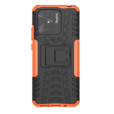 Противоударный чехол Tire Texture на Xiaomi Poco C40/Redmi 10c - оранжевый