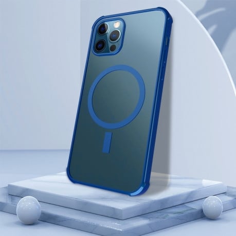 Протиударний чохол Straight Side Clear MagSafe для iPhone 14 Plus - синій