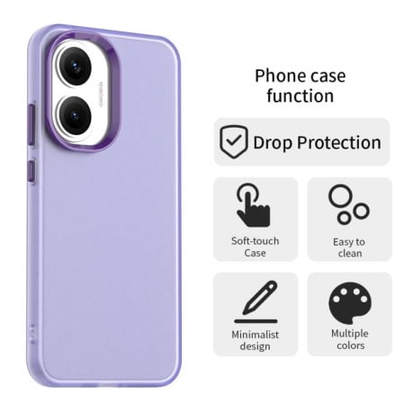 Чохол Candy Series гібрид з посиленими бортиками на Xiaomi Poco F7 - фіолетовий