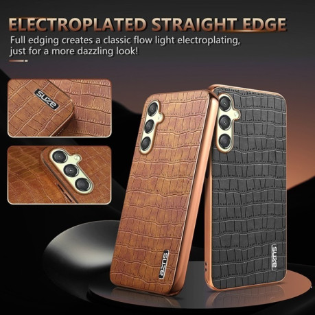 Чохол AZNS Electroplated Frame Crocodile Texture для Samsung Galaxy A16 5G - білий