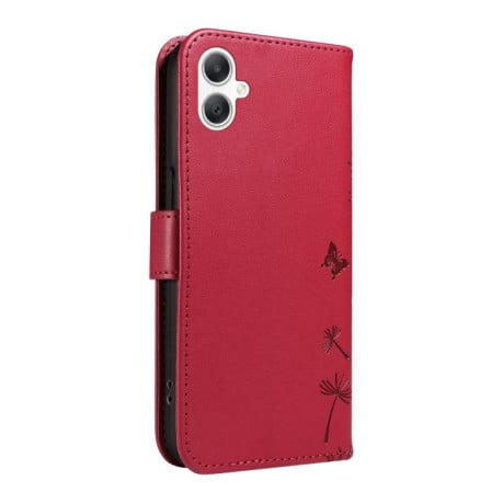 Чехол-книжка Dandelion Embossed Pattern Flip Leather на Samsung Galaxy A07 5G - красный