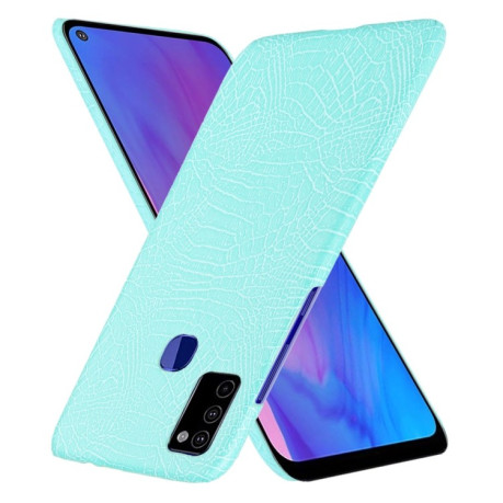 Ударопрочный чехол Crocodile Texture на Samsung Galaxy M51 - голубой