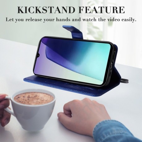 Чохол-книжка Embossed Butterfly для Xiaomi Redmi 14C 4G/Poco C75/Redmi A4 5G - синій
