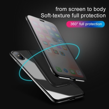 Чехол- книжка Baseus Visible and Touchable Tempered Glass Case на iPhone XS Max- прозрачно-красный