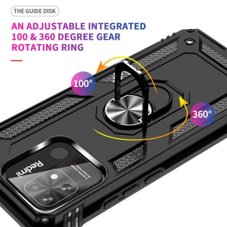 Противоударный чехол-подставка 360 Degree Rotating Holder на Xiaomi Poco C40/Redmi 10c - черный