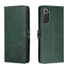 Чехол-книжка Stitching Style 2-Color на Samsung Galaxy S21 FE - зеленый
