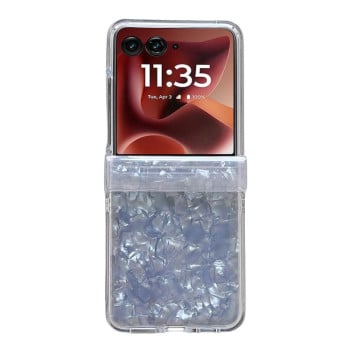 Чохол протиударний Three-piece Set Pearlescent Shell Texture на Motorola Razr 60 Ultra - білий