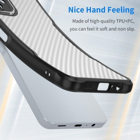 Ударозащитный чехол Carbon Fiber Texture Translucent на Samsung Galaxy A06 4G - черный
