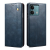 Чехол-книжка Simple Wax Crazy Horse для Xiaomi Redmi Note 13 4G Global - синий