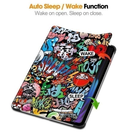 Чехол-книжка Custer Painted 3-Fold Stand Leather Smart для Xiaomi Pad 7 / 7 Pro - Graffiti