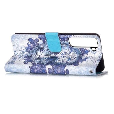 Чехол-книжка 3D Painting для Samsung Galaxy S22 Plus - Cloud Skull