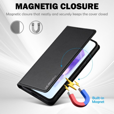 Чохол-книжка LC.IMEEKE L1 Series Frosted Fine Texture для Samsung Galaxy S25+ 5G - чорний