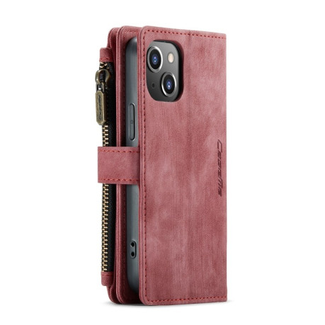 Кожаный чехол-кошелек CaseMe-C30 для iPhone 13 mini - красный