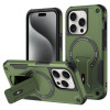 Противоударный чехол MagSafe Holder Armor PC Hybrid для iPhone 15 Pro Max - зеленый