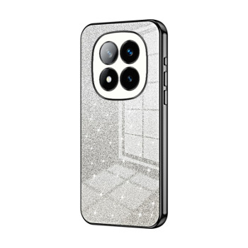 Ударозащитный чехол Gradient Glitter Powder Electroplated на Redmi Note 14 Pro+ 5G - черный