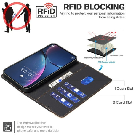 Чохол-книжка Color Matching RFID Anti-theft Leather для OnePlus 13 - чорний