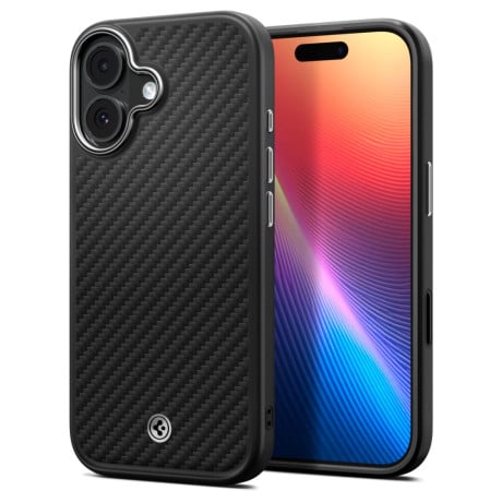 Оригинальный чехол Spigen Enzo Aramid &quot;T&quot; с MagSafe на iPhone 17 - black and silver