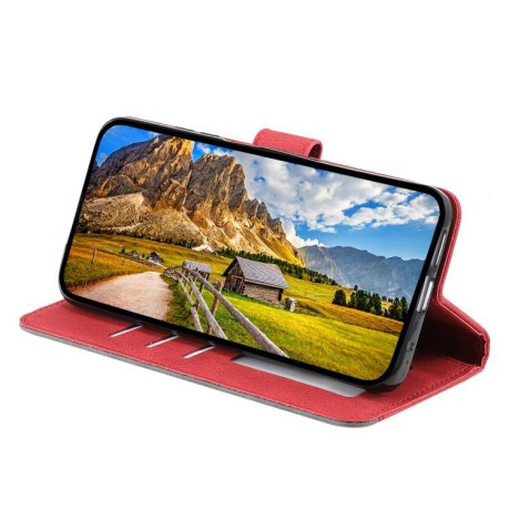 Чехол-книжка Stitching Skin Feel для Motorola Edge 60 Fusion - красный