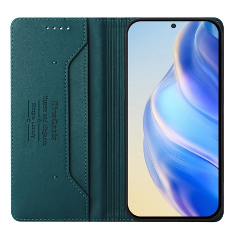Чехол-книжка RC01 Dual-Folded Magnetic Suction RFID Leather на Infinix Hot 50i 5G / Smart 9 4G - зеленый