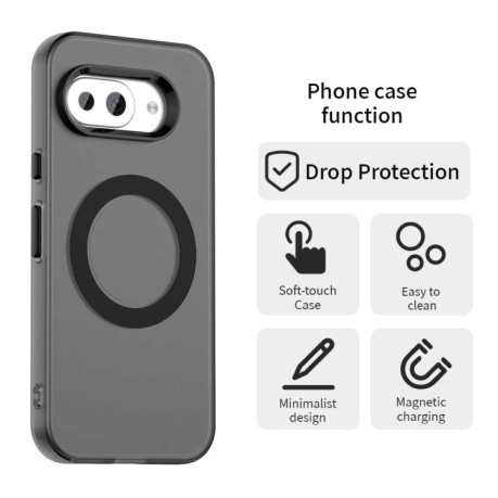 Противоударный чехол Candy Magsafe PC Hybrid TPU для Google Pixel 9a - черный