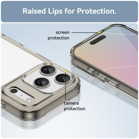 Противоударный чехол Colorful Acrylic Series для iPhone 17 Pro - серый