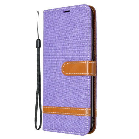 Чехол-книжка Color Matching Denim Texture на Samsung Galaxy A11/M11 - фиолетовый