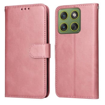 Чехол-книжка Classic Calf Texture на Motorola Edge 70 5G / Moto X70 Air 5G — розовое золото