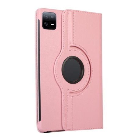 Чехол-книжка 360 Degree Rotation Litchi для Xiaomi Pad 7 Pro / Pad 7 - розовый