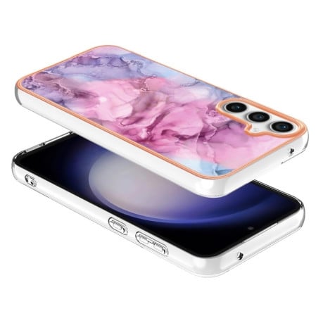 Противоударный чехол Electroplating IMD для Samsung Galaxy S23 FE 5G - розовый