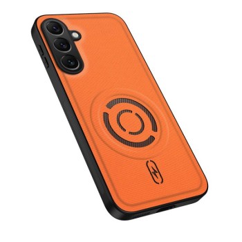 Магнитный чехол Wanlonfeng с тканевой текстурой на Samsung Galaxy A27 5G — оранжевый