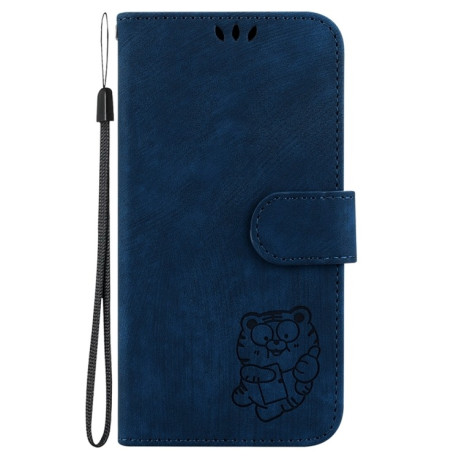 Чехол-книжка Little Tiger Embossed Leather на Samsung Galaxy S24 FE 5G - синий